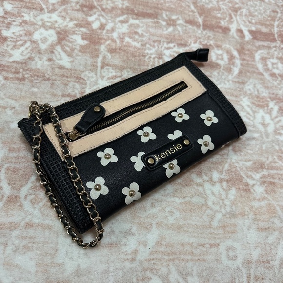 KENSIE Floral Golden Studded Wristlet Wallet - Picture 2 of 11